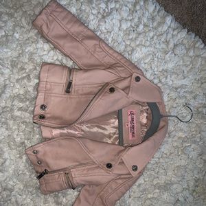Baby leather pink jacket